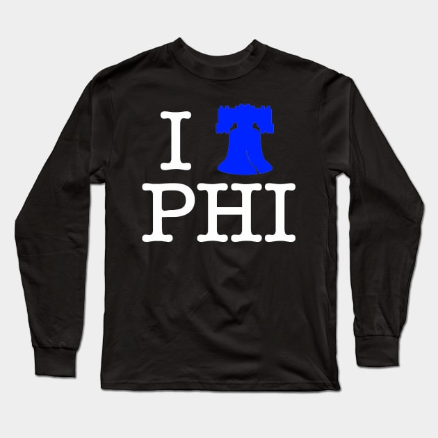 I Liberty Bell Philadelphia T-Shirt (White Lettering) Long Sleeve T-Shirt by KyleHarlow